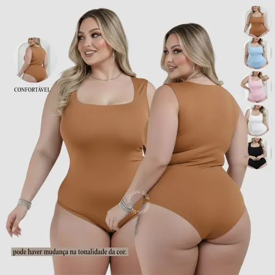 Body Regata Collan Feminino Casual Moda Plus Size Luna