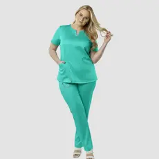 Scrub Oxford Feminino Blusa E Calça Avulsa Plus Size Uniforme Babá Domestica -israel