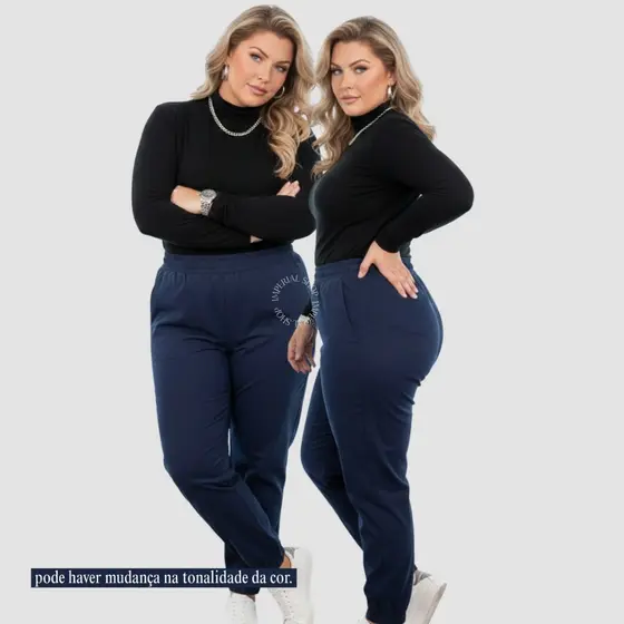 Calça Jogger Avulta Scrub Feminina Plus Size Bolso Elástico Cintura Sem Transparência -CJ