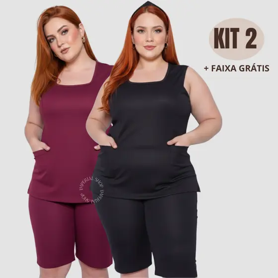 KIT 3 Uniforme Babá Domestica Camareira Copeira Empregada Plus-CONJ RIO