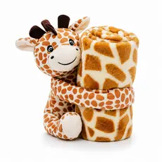 Manta Cobertor Soft Com Naninha De Pelúcia Bebê Antialergico Cor Amarelo Girafinha