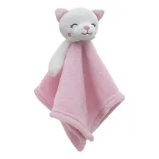 Naninha Bebê Gatinha Rosa Loani Toque Macio Antialérgica Com Prendedor de Chupeta