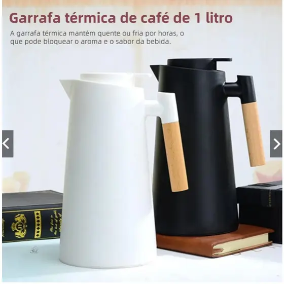 Garrafa Térmica 1L com Termômetro Digital LED para Temperatura Ideal