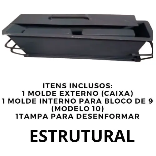 Forma Manual Bloco Concreto Estrutural 09x19x39 Sem Fundo