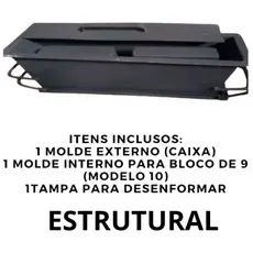 Forma Manual Bloco Concreto Estrutural 09x19x39 Sem Fundo