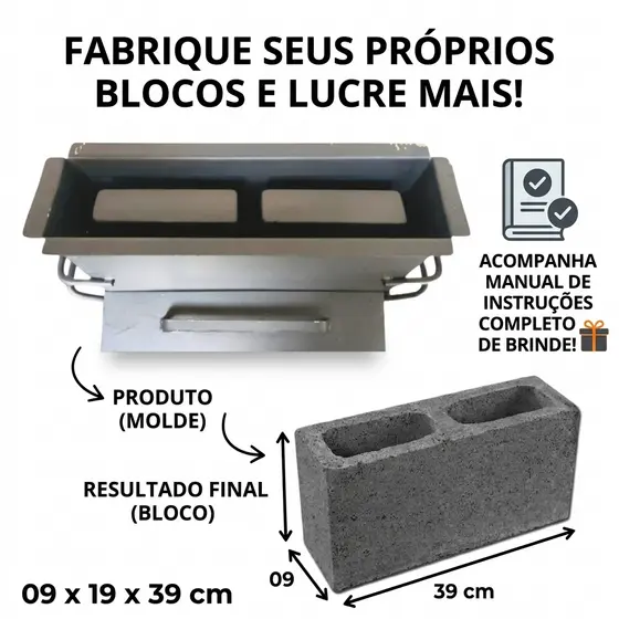 FABRIQUE SEUS PROPIOS BLOCOS E LUCRE MAIS 09X19X39