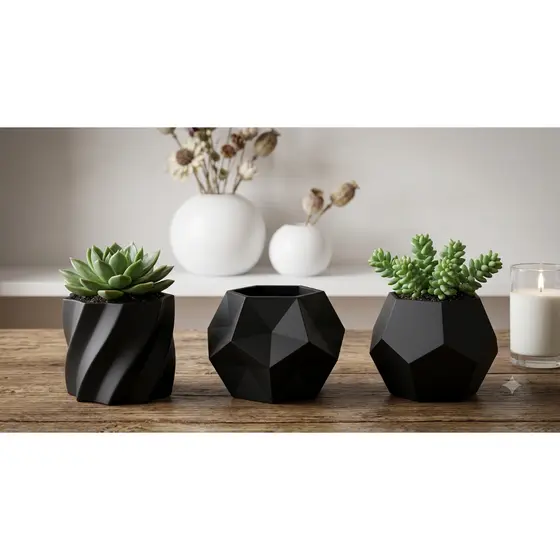 Vasos Geométricos Decorativos para Suculentas Material Resistente