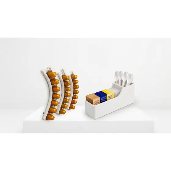 Organizador Cantinho do Café Porta Sachês + Suporte para 21 Cápsulas Compatível com Nespresso Café Gourmet