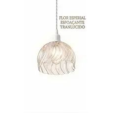 Lustre Pendente Flor Espiral Translúcido em Impressão 3D Decorativa Moderna Compatível com LED (SEM PENDENTE)