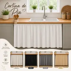 KIT C/2 OU 1 CORTINA DE PIA DE COZINHA  100% PVC Antimofo 138x80 LAVÁVEL