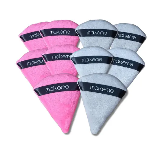 10 Pcs Esponjas Veludo Triângulo Para Maquiagem Lavável Para Pó solto, pó compacto  Ultra Macia