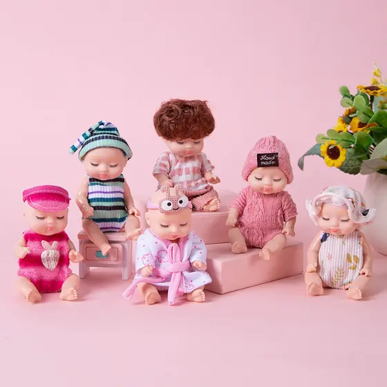 11cm Boneca Bebe Silicone Reborn Simulação do Sono Renascimento da Boneca Renascida Infantis Brinquedos de Menina