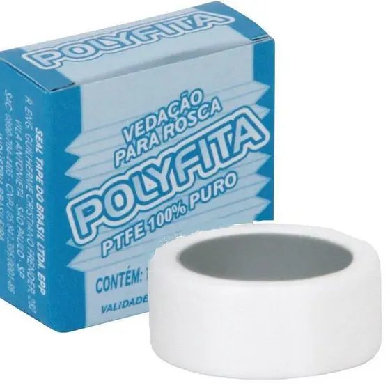 Fita Veda Rosca Branca  18mmx0,5mm Polyfita Tefon