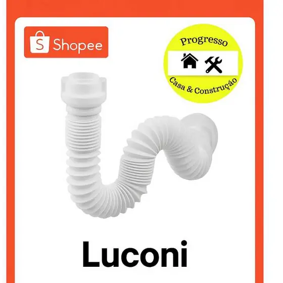 Sifão Sanfonado Universal Luconi – Ajustável para Pia / Tanque / Lavabo