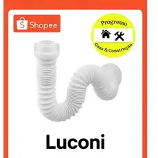 Sifão Sanfonado Universal Luconi – Ajustável para Pia / Tanque / Lavabo