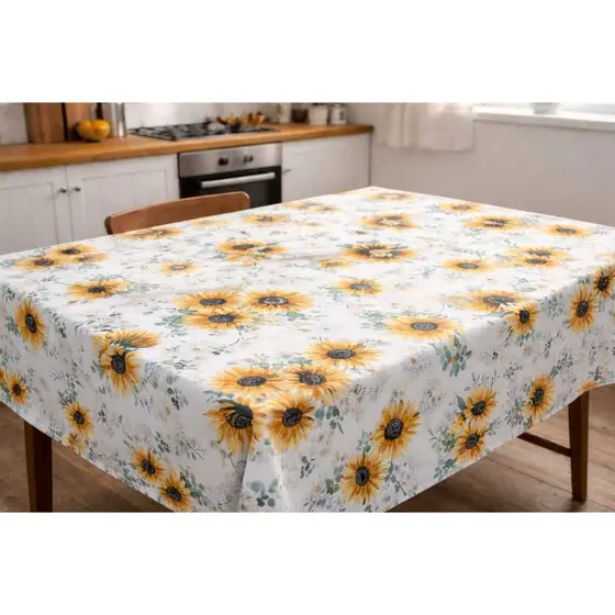 Toalha Térmica Impermeável Mesa Estampa Girassol Amarelo Proteção Contra Calor e Líquidos Decorativa Cozinha