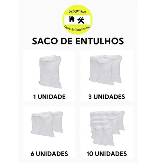 Saco Entulho Ráfia Novo 49x75 – Unidade e Kits 3, 6 e 10