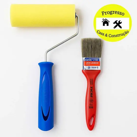 KIT PINTURA TIGRE – ROLO ESPUMA 9CM + PINCEL 1 1/2 PROFISSIONAL