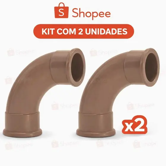 Kit 2 Curva Longa Marrom 3/4 90° PVC Hidráulico – Conexão Soldável