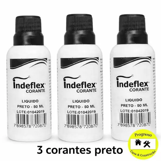 Kit 3 Corantes Preto Indeflex para Tintas e Massas