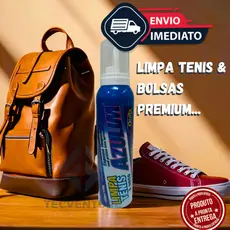 Limpa Tênis Branco e Colorido e Bolsas Spray Limpador a Seco Espuma Limpa Tenis Produto Premium