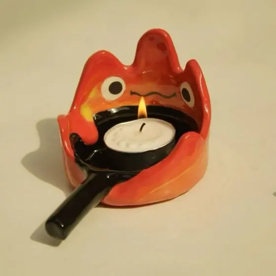 Porta velas, porta velas artesanal calcifer