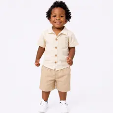 Conjunto Infantil Camisa e Bermuda Menino Mauricinho Roupa Blogueirinho Confortável Estiloso