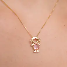 Colar Maternidade Filhos Dourado Banhado Em Ouro Com Pingente Delicado Elegante