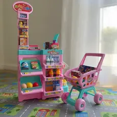 Super Mercadinho Infantil Completo C/ Luz Som e Carrinho de Compras  - HK Brinquedos