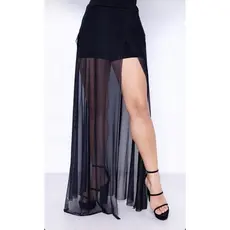 Shorts Saia Longa Feminina Tule FENDA Lateral Moda blogueiras