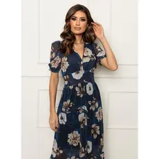 Vestido Tule Floral Super Estiloso e Delicado