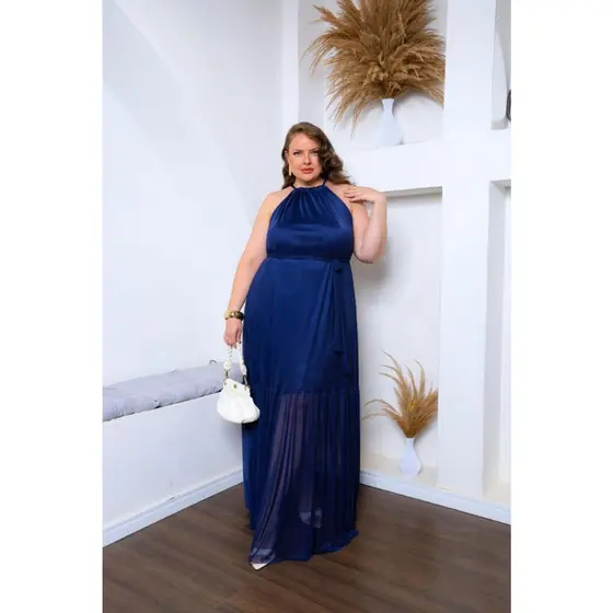 Vestido Plus Size Ximena Longo Estampado
