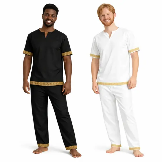 Conjunto de Ração Umbanda Candomblé 2 Peças Oxford Grippir Entremeios Renda Dourado
