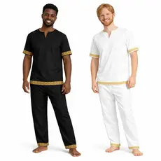 Conjunto de Ração Umbanda Candomblé 2 Peças Oxford Grippir Entremeios Renda Dourado