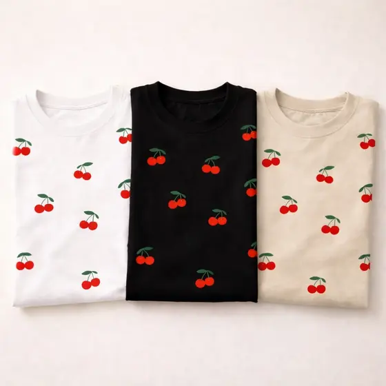 Camiseta Blusa Básica Over Estampas Cerejinha 100% Algodão Casual Trabalho Premium Full