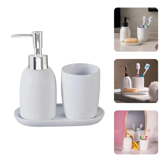 Kit Banheiro Lavabo  Londres 3 peças em Cerâmica   - Lyor