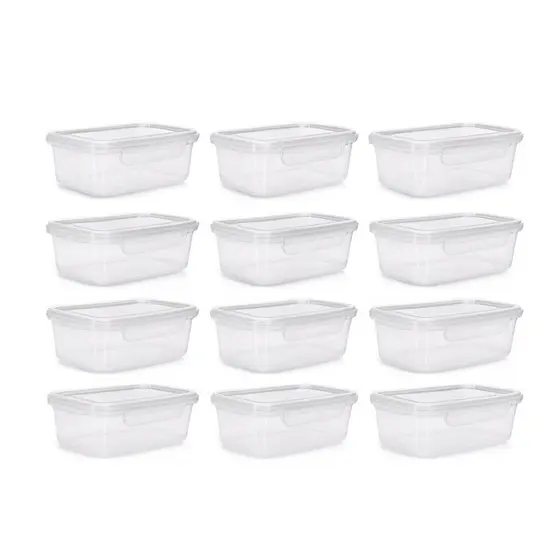 Kit até 10 potes marmitinha com trava transparente reforçado 750ml ou 400ml pode ir ao microondas freezer geladeira