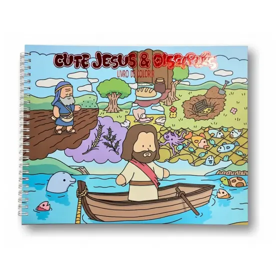 Livro De Colorir Boogie Goods Cute Jesus & Disciples
