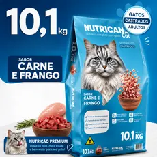 Ração Gato Castrado 10,1kg 28g Proteína Sabor Carne e Frango