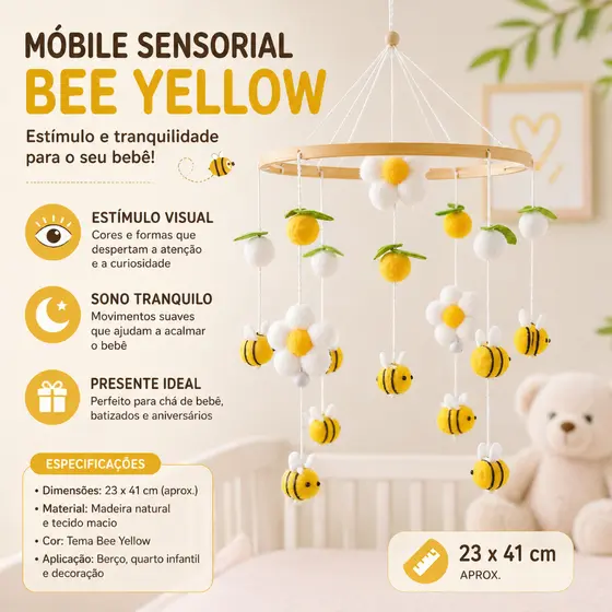 Brinquedo de Berço Sensorial Bee Pink com Bonecos Pendentes Móbile Infantil Decorativo Presente de Natal para Bebê