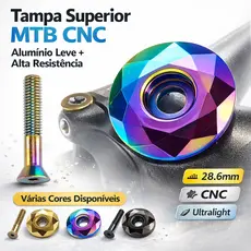 KRSEC Tampa Superior Haste Bicicleta MTB 28.6mm CNC Liga Alumínio Colorida Headset Cap Guidão Leve Bike Acessório