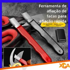Afiador de Facas Tesouras Profissional Base Antiderrapante Pedra Diamantada Tungstênio
