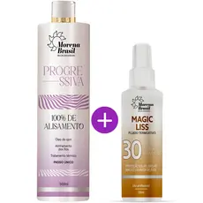 Progressiva Brazilian Keratin + Protetor Térmico Magic Liss –Resultado Liso e Protegido!