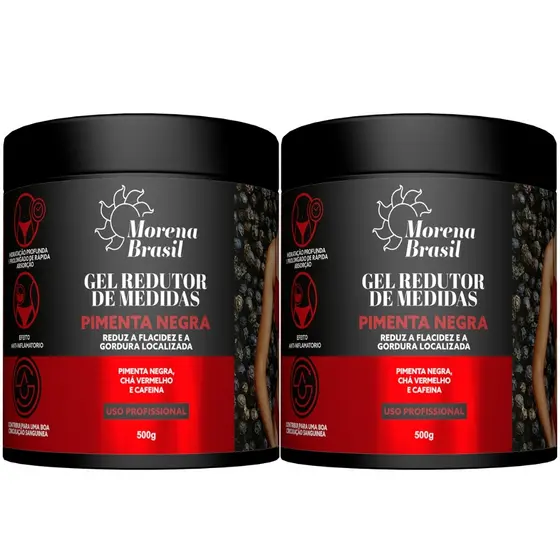 Kit 2X Gel de Massagem Corporal Morena Brasil | Pimenta Negra
