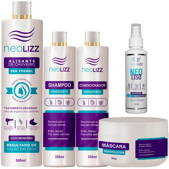 Selagem de Chuveiro + Kit Hidratação Neolizz – Cabelo Perfeito com Hidratação Profunda!