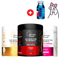 Kit 3X Gel Redutor de Medidas - Pimenta Negra + Laranja Amarga + Ácido Hialurónico | Morena Brasil