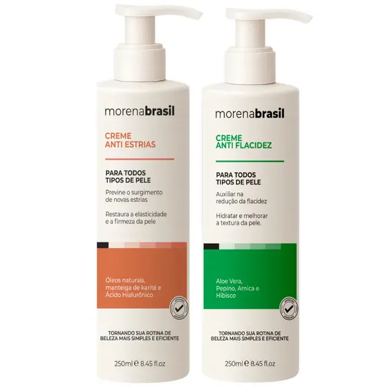 Kit Creme Anti Estrias + Anti Flacidez -- Mais Firmeza, Elasticidade e Pele Renovada