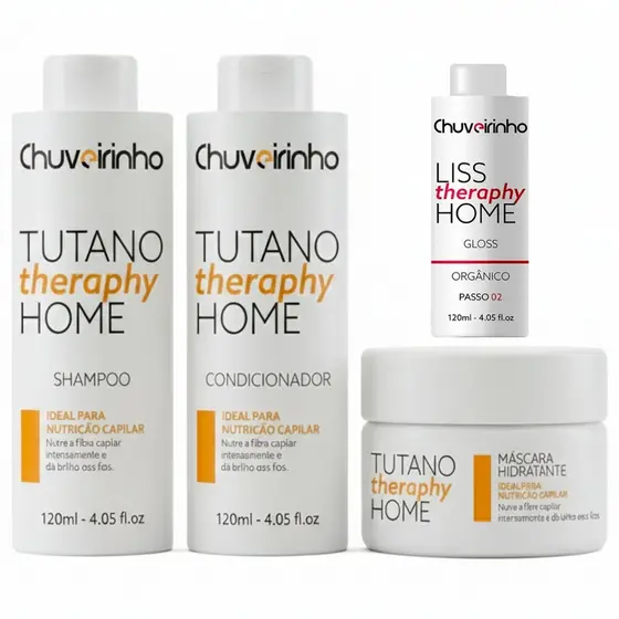 Kit Gloss Orgânico Capilar Alisante Chuveirinho +  Tutano Therapy Home 🧡 & Liss Therapy Home 💝