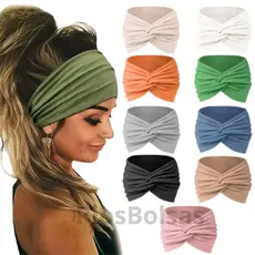 Faixa de Cabelo Feminina Nó Torcido Estilo Turbante Para Make Festa Skincare e Treino