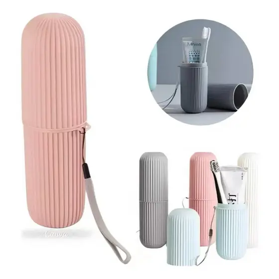 Estojo Porta Escova e Pasta Dental Plástico Multiuso para Viagem Viagem Bolsa Escola